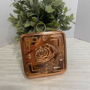 Vintage Square Miniature Rose Copper Mold|